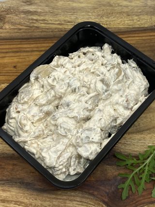 VARKENSHAAS IN CHAMPIGNONROOMSAUS